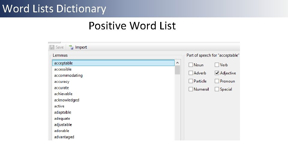 Word Lists Dictionary Positive Word List 