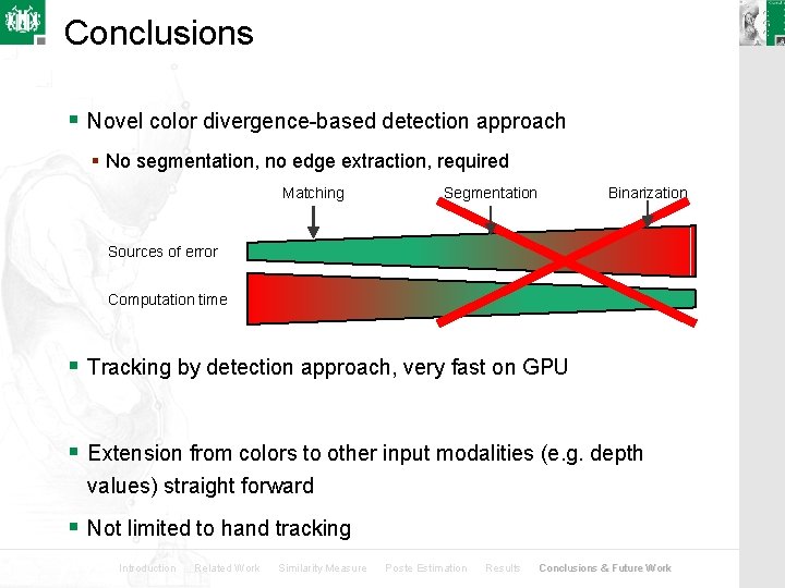 Conclusions § Novel color divergence-based detection approach § No segmentation, no edge extraction, required
