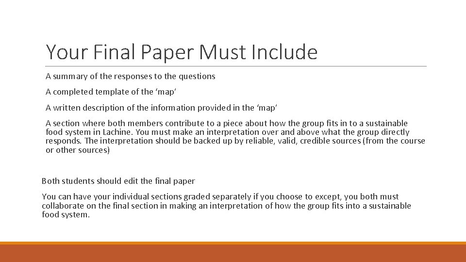 Your Final Paper Must Include A summary of the responses to the questions A