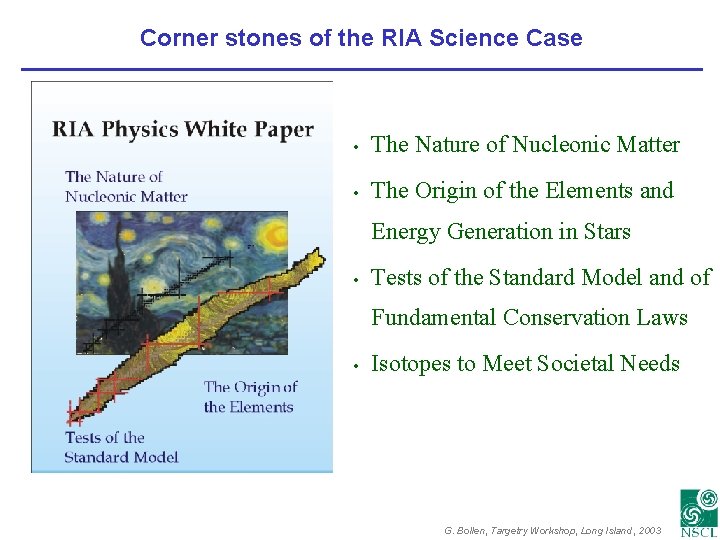 Corner stones of the RIA Science Case • The Nature of Nucleonic Matter •