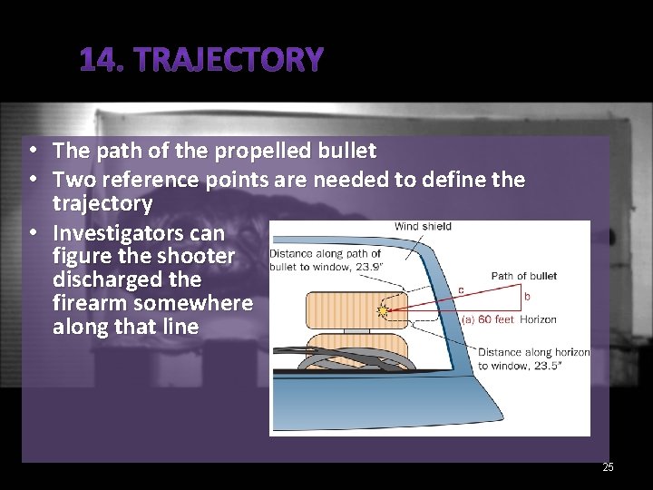  • The path of the propelled bullet • Two reference points are needed