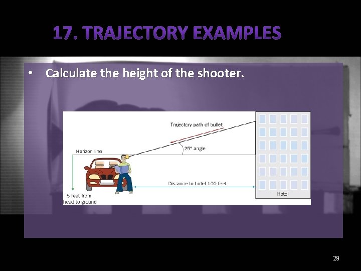  • Calculate the height of the shooter. 29 