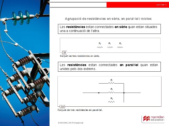 unitat 1 Agrupació de resistències en sèrie, en paral·lel i mixtes Les resistències estan