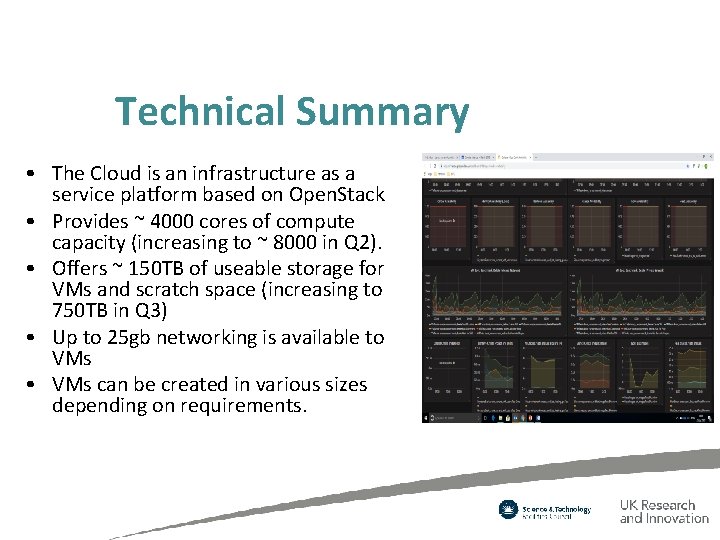 Technical Summary • The Cloud is an infrastructure as a service platform based on