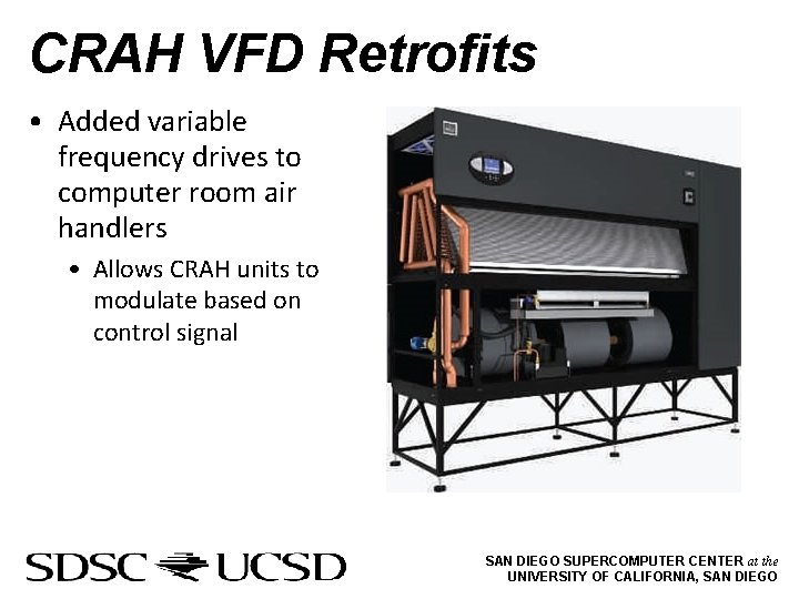 CRAH VFD Retrofits • Added variable frequency drives to computer room air handlers •