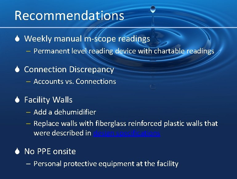 Recommendations S Weekly manual m-scope readings – Permanent level reading device with chartable readings