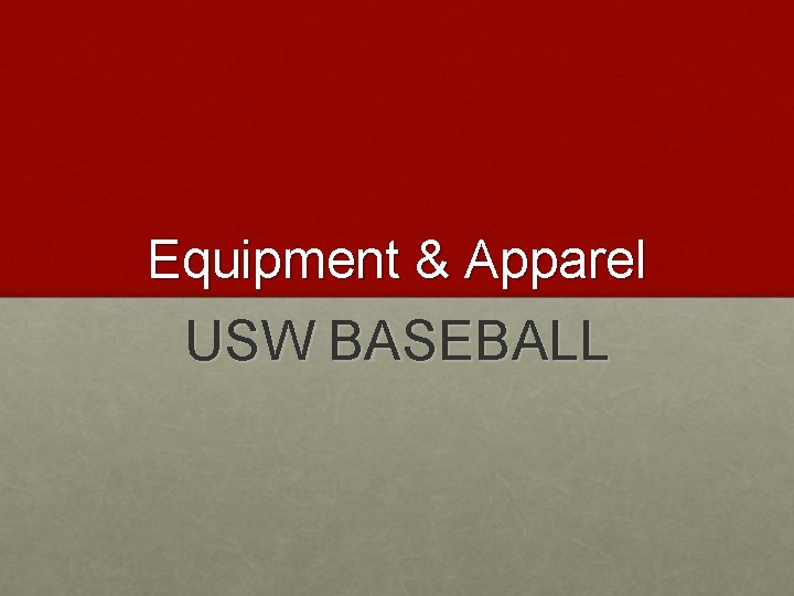 Equipment & Apparel USW BASEBALL 