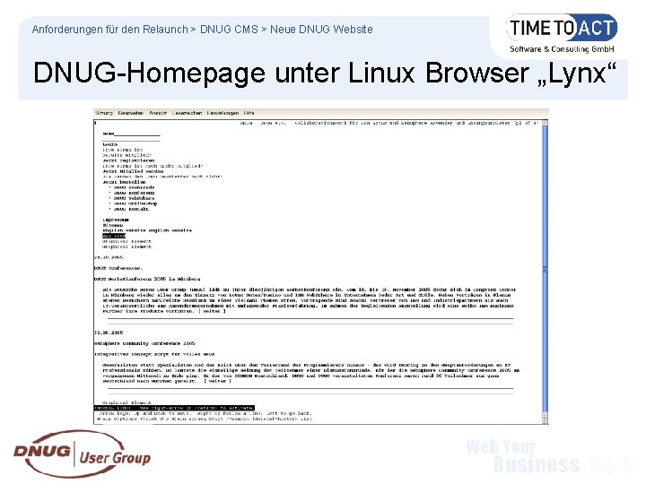 Anforderungen für den Relaunch > DNUG CMS > Neue DNUG Website DNUG-Homepage unter Linux