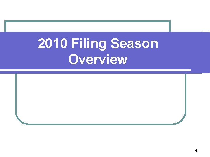 2010 Filing Season Overview 4 