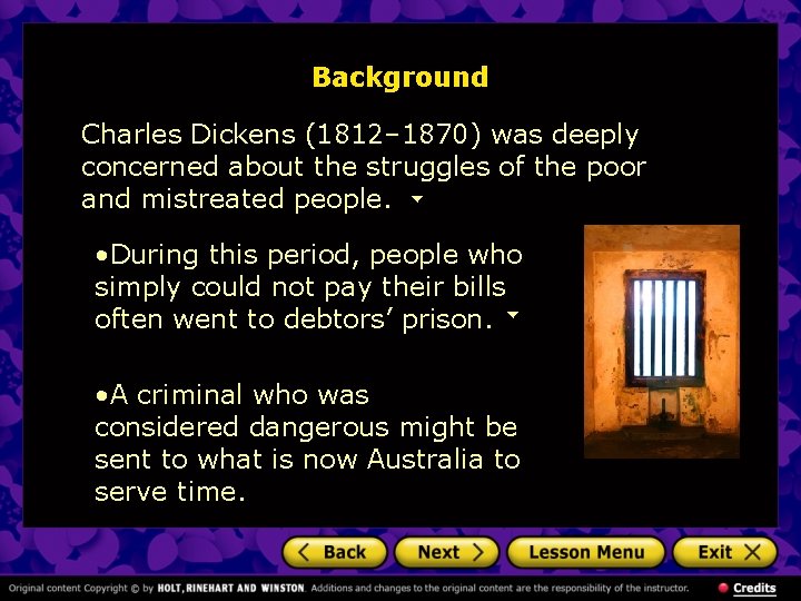 Background Charles Dickens (1812– 1870) was deeply concerned about the struggles of the poor