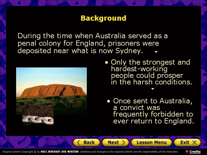 Background During the time when Australia served as a penal colony for England, prisoners