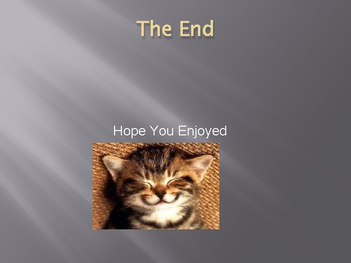 The End Hope You Enjoyed The End Hope You Enjoyed