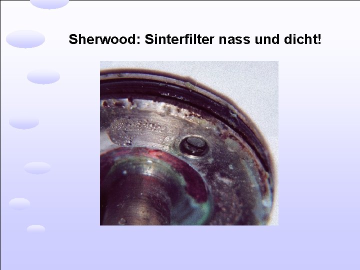 Sherwood: Sinterfilter nass und dicht! 