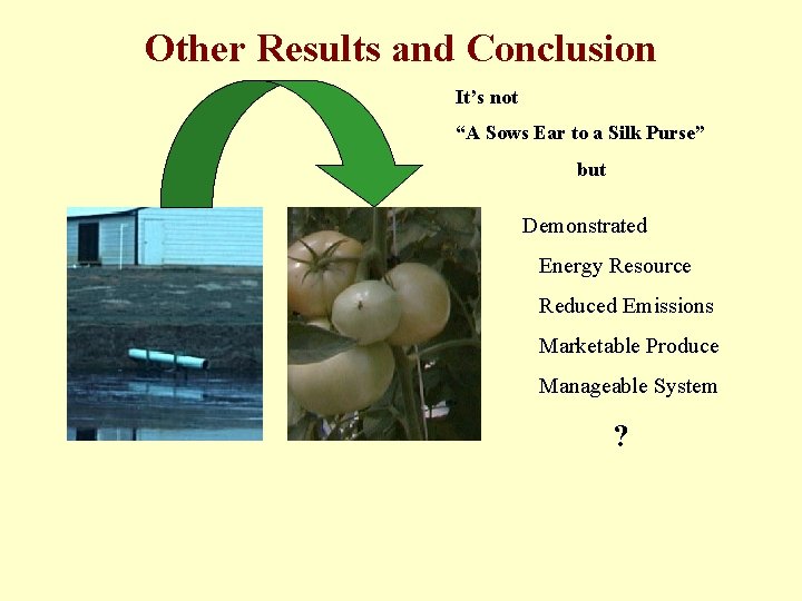 Other Results and Conclusion It’s not “A Sows Ear to a Silk Purse” but