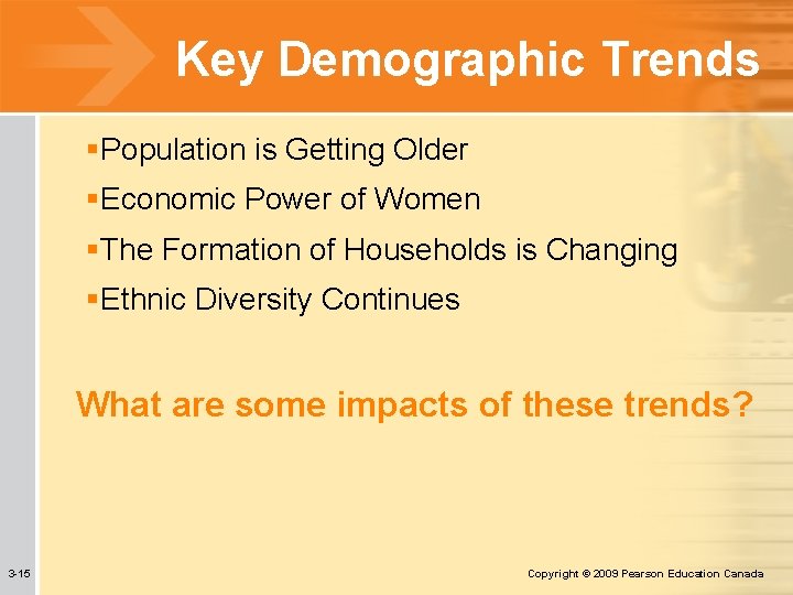 Key Demographic Trends §Population is Getting Older §Economic Power of Women §The Formation of