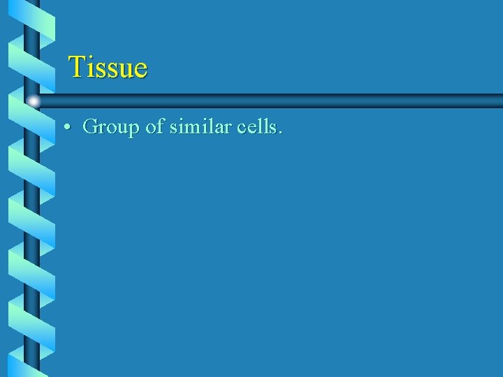 Tissue • Group of similar cells. 