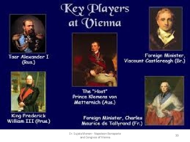 Dr. Sujata Menon - Napoleon Bonaparte and Congress of Vienna 33 