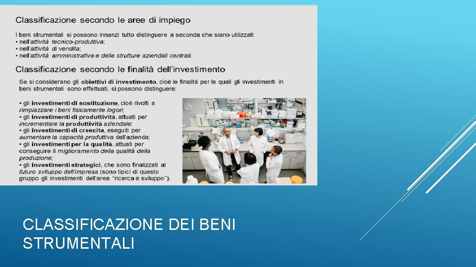 CLASSIFICAZIONE DEI BENI STRUMENTALI 