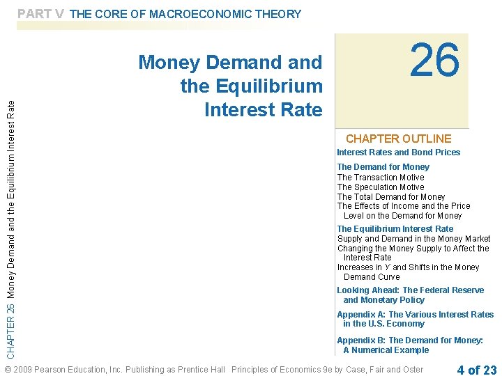CHAPTER 26 Money Demand the Equilibrium Interest Rate PART V THE CORE OF MACROECONOMIC