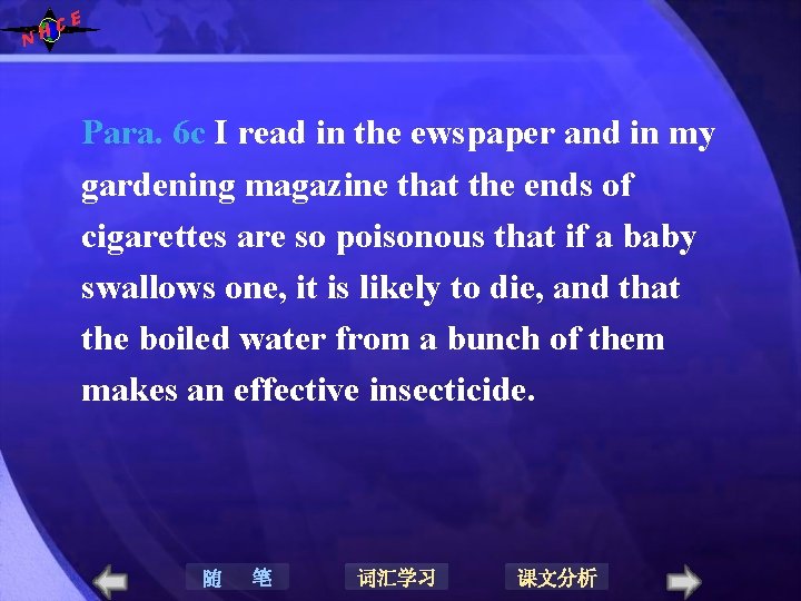 N E C H Para. 6 c I read in the ewspaper and in N E C H Para. 6 c I read in the ewspaper and in