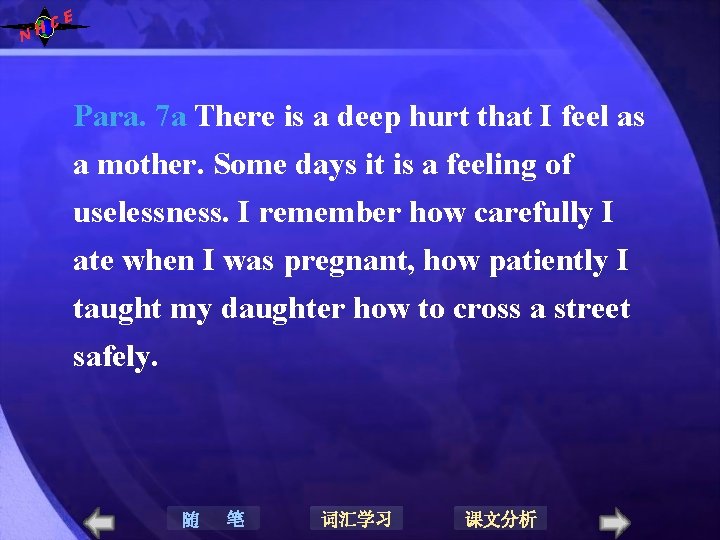 N E C H Para. 7 a There is a deep hurt that I N E C H Para. 7 a There is a deep hurt that I