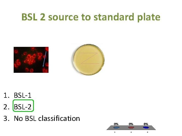 BSL 2 source to standard plate 1. BSL-1 2. BSL-2 3. No BSL classification