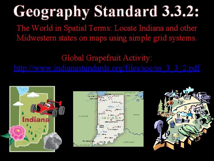 Geography Standard 3. 3. 2: The World in Spatial Terms: Locate Indiana and other