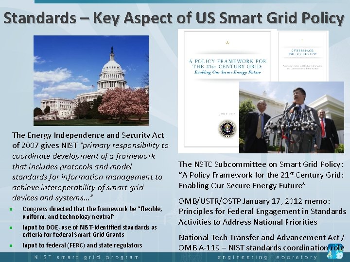 Standards – Key Aspect of US Smart Grid Policy The Energy Independence and Security