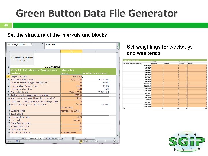Green Button Data File Generator 40 Set the structure of the intervals and blocks