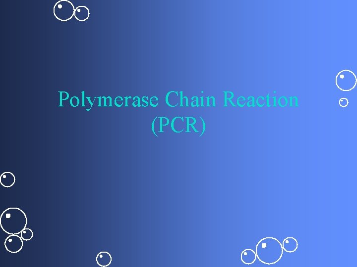 Polymerase Chain Reaction (PCR) 