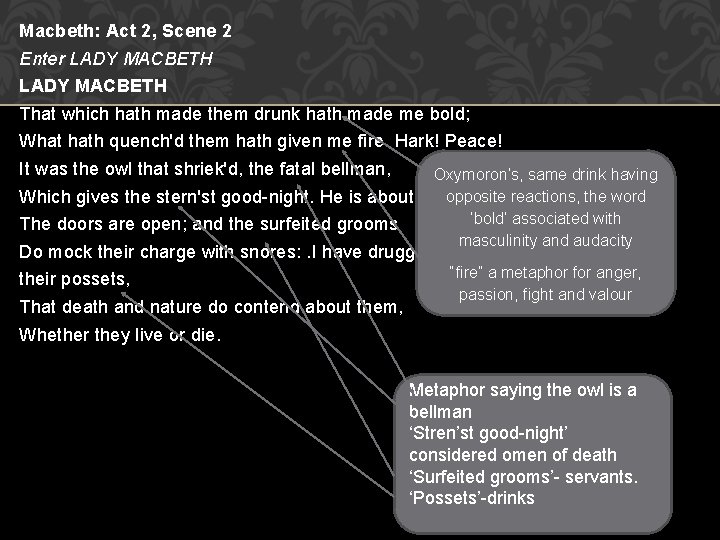 Macbeth: Act 2, Scene 2 Enter LADY MACBETH That which hath made them drunk