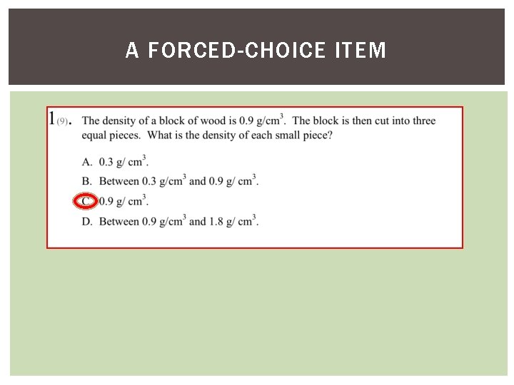 A FORCED-CHOICE ITEM 