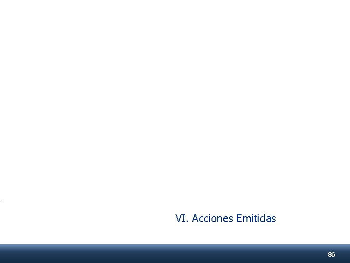 VI. Acciones Emitidas 86 