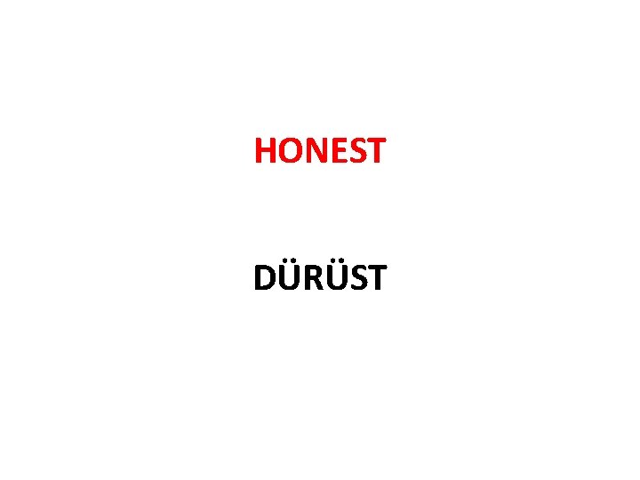 HONEST DÜRÜST 