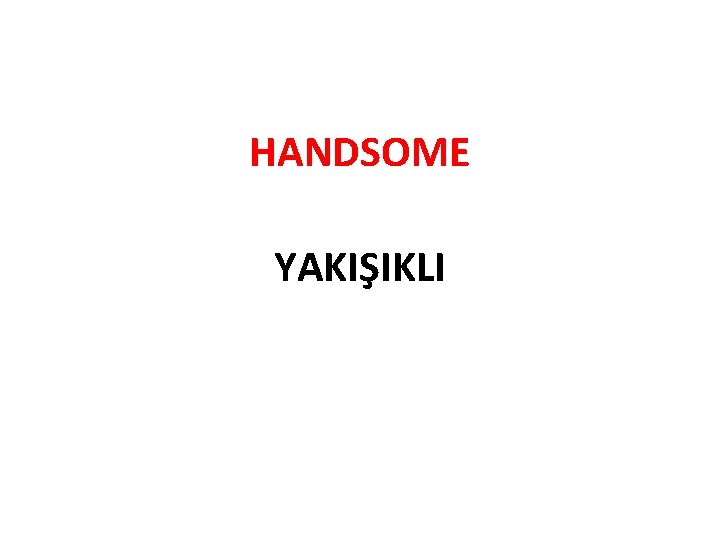 HANDSOME YAKIŞIKLI 