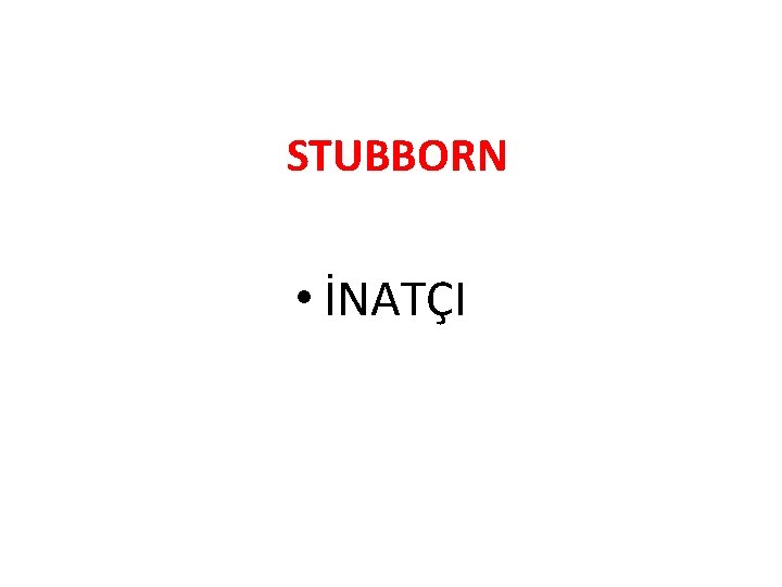 STUBBORN • İNATÇI 