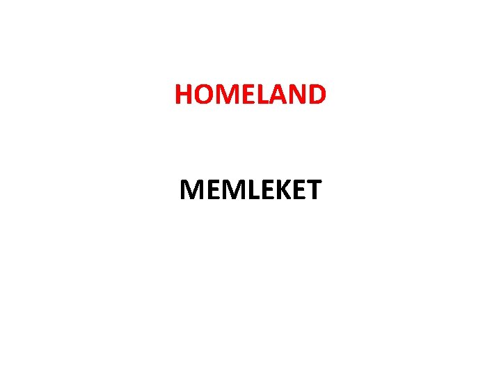 HOMELAND MEMLEKET 