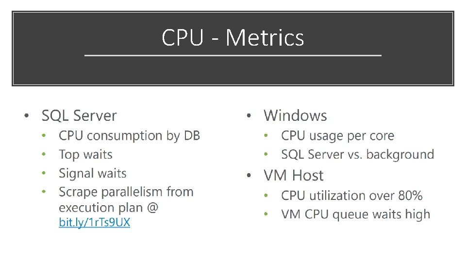CPU - Metrics 
