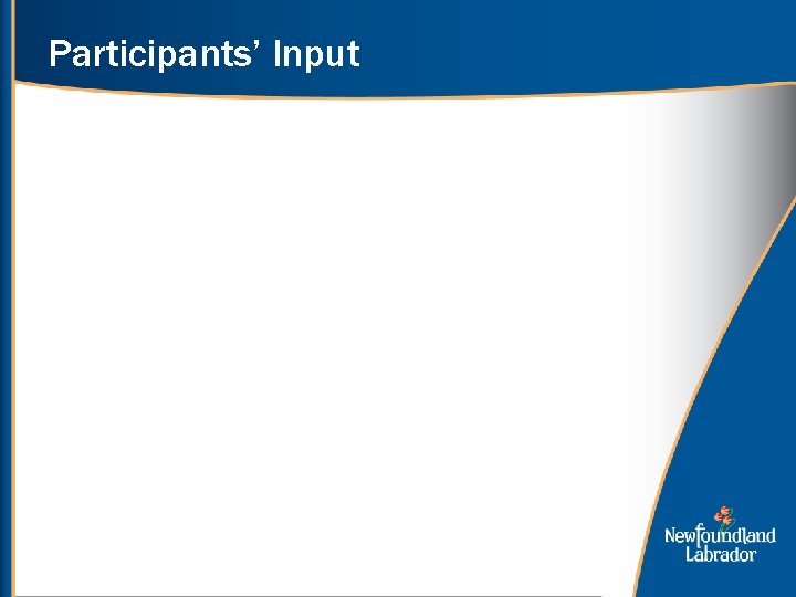 Participants’ Input 