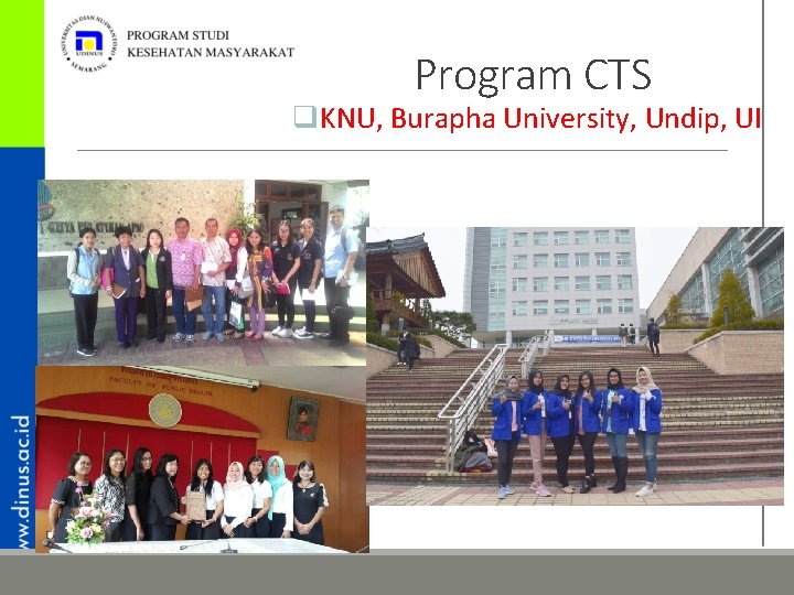 Program CTS q. KNU, Burapha University, Undip, UI 