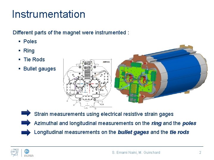 Instrumentation Different parts of the magnet were instrumented : § Poles § Ring §