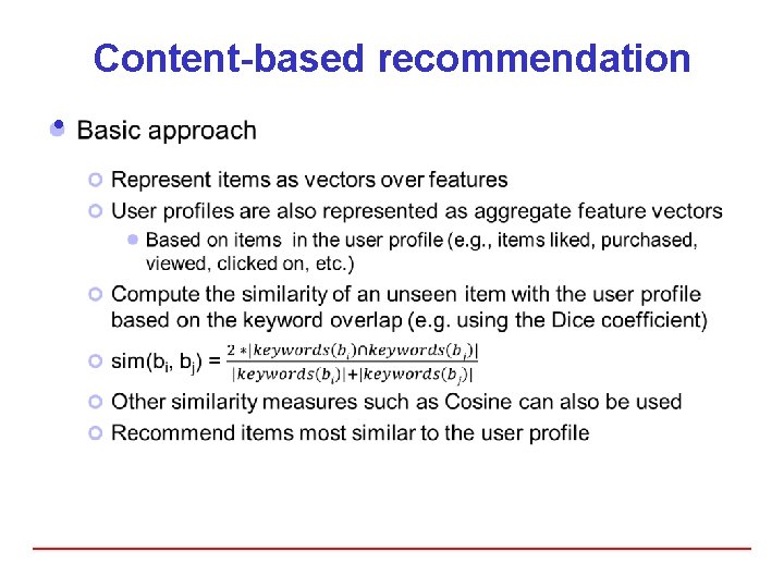 Content-based recommendation i 