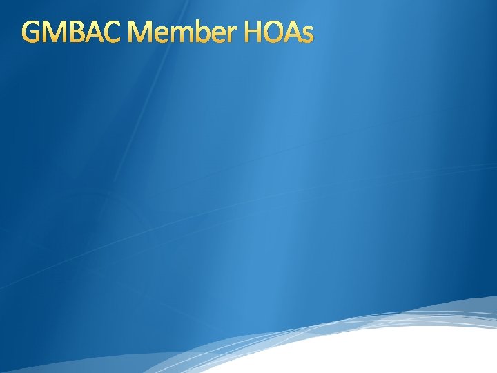 GMBAC Member HOAs 