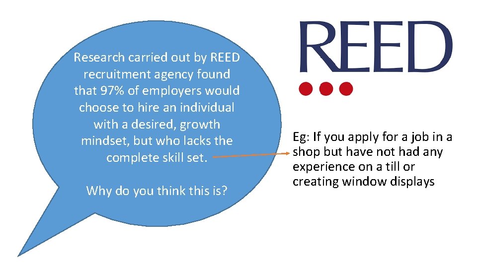 Research carried out by REED recruitment agency found that 97% of employers would choose