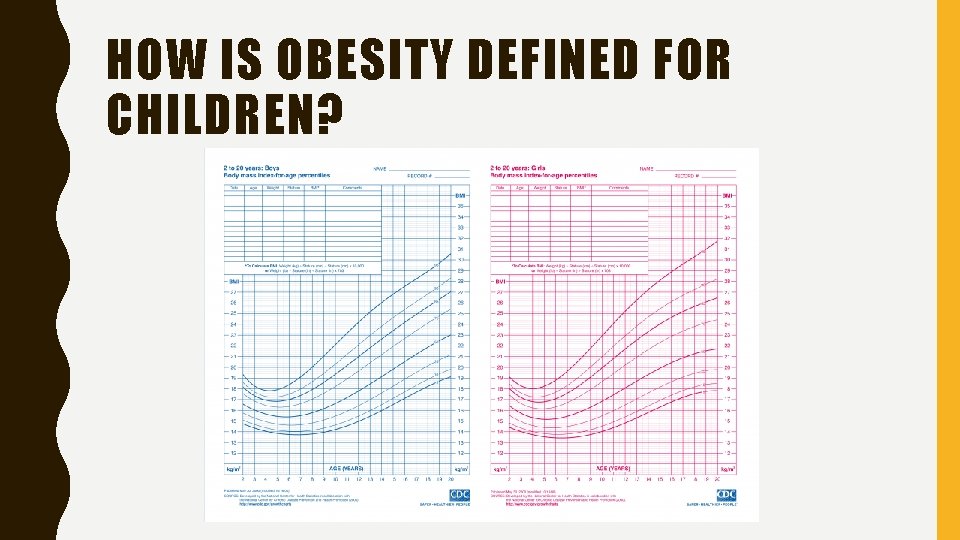 HOW IS OBESITY DEFINED FOR CHILDREN? 