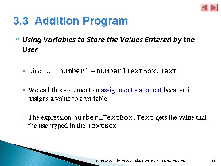 3. 3 Addition Program Using Variables to Store the Values Entered by the User