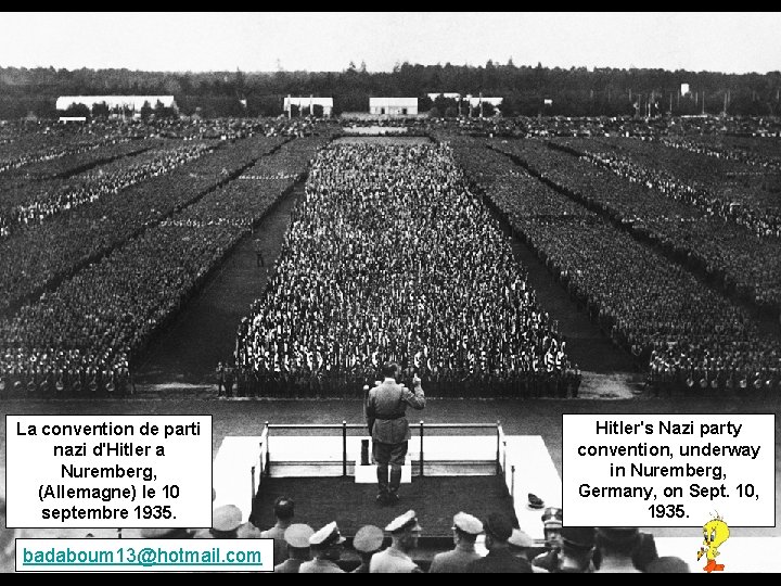 La convention de parti nazi d'Hitler a Nuremberg, (Allemagne) le 10 septembre 1935. Beethoven: