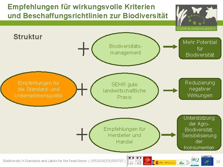 Empfehlungen für wirkungsvolle Kriterien und Beschaffungsrichtlinien zur Biodiversität Struktur Empfehlungen für die Standard- und