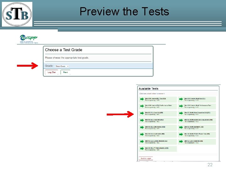 Preview the Tests 22 