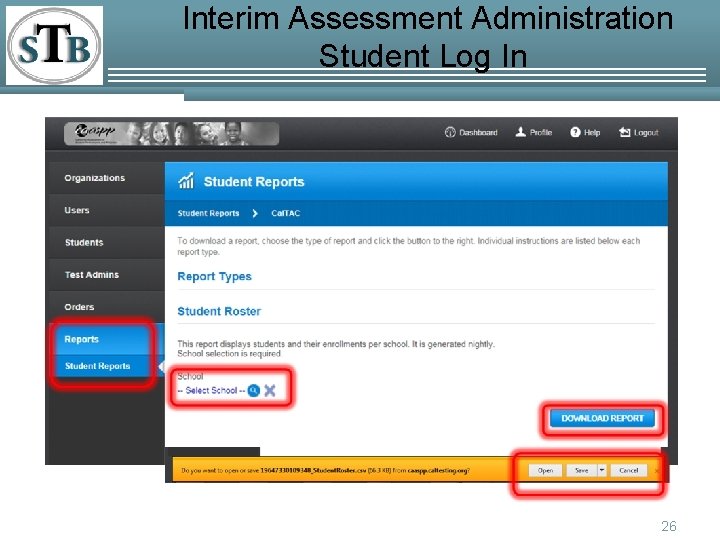 Interim Assessment Administration Student Log In 26 